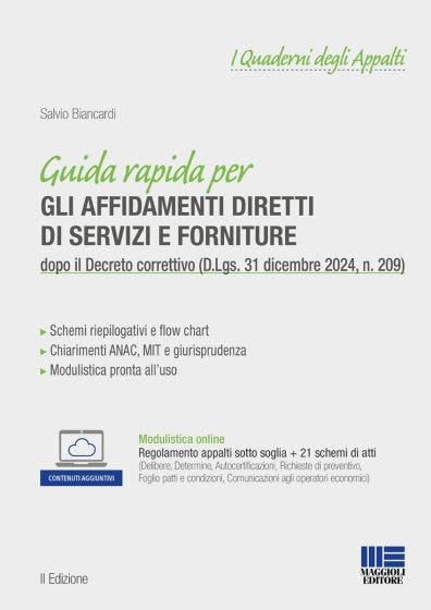 Guida rapida per gli affidamenti diretti di servizi e forniture