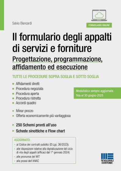 Il formulario degli appalti di servizi e forniture
