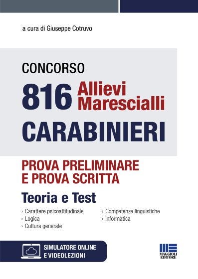 Concorso 816 Allievi Marescialli Carabinieri Prova preliminare e prova scritta