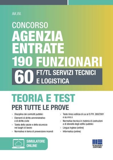 Concorso Agenzia Entrate 190 Funzionari - 60 FT/TL Servizi Tecnici e Logistica