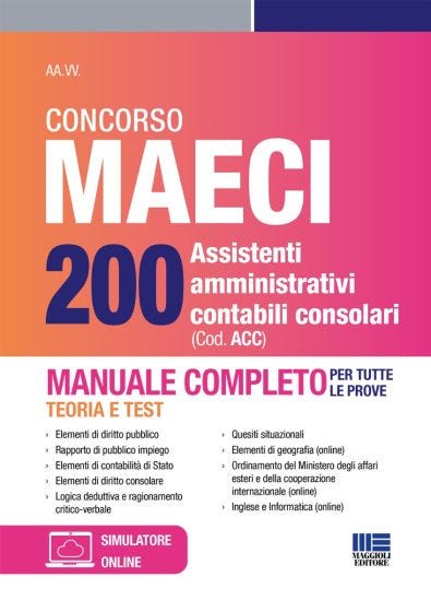 Concorso MAECI 200 Assistenti  amministrativi contabili consolari 