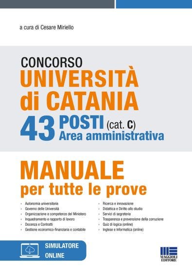 Concorso Università di Catania - 43 posti Area amministrativa (cat. C)
