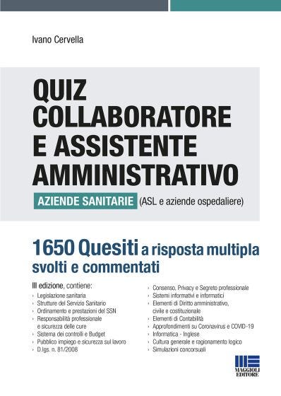 Quiz Collaboratore e Assistente Amministrativo Aziende Sanitarie (ASL e aziende ospedaliere)