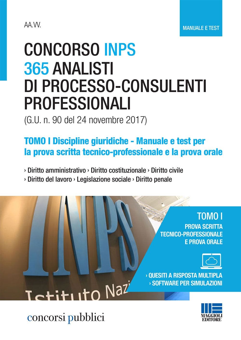 Concorso INPS 365 analisti di processo-consulenti professionali - Discipline giuridiche